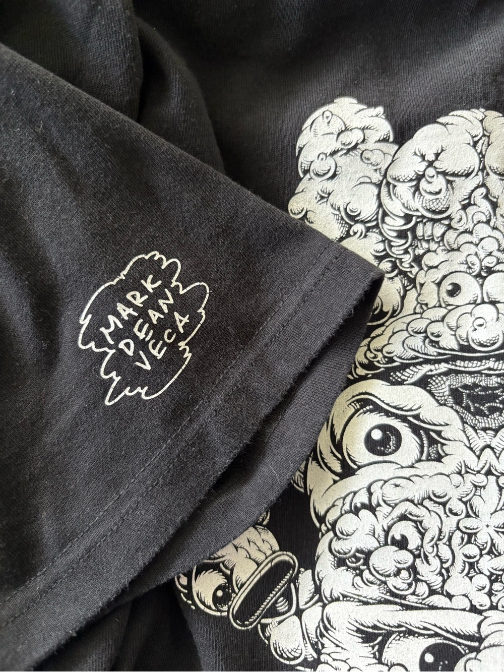 ORIGINAL FAKE x Mark Dean Veca sz 3 US sz M Black Tee Tshirt Medicom Toy KAWS - Picture 6 of 9